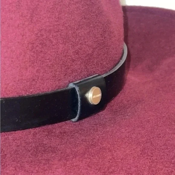 ALL SAINTS Designer Women’s Wool Logo Rivet Lux Fedora Wide Brim Hat - Picture 9 of 15